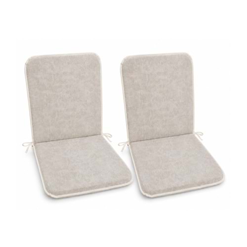 2 Adet Rattan Arkalıklı Sandalye Minderi (Kalınlık 4cm)-Primer Bej Yeni