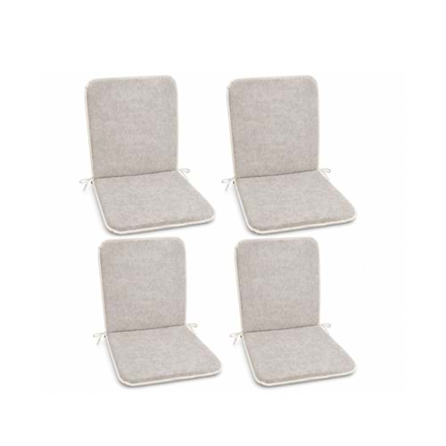 4 Adet Rattan Arkalıklı Sandalye Minderi (Kalınlık 4cm)-Primer Bej Yeni