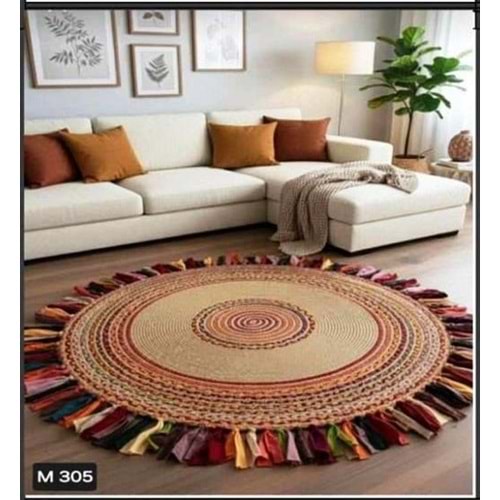 Mandaş Lemu Home Multy Renkli Halı M 305 120cm yuvarlak