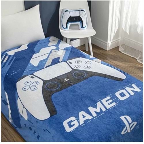 Taç Lisanslı Tek Kişilik Çocuk Battaniye (160x220)-Playstation