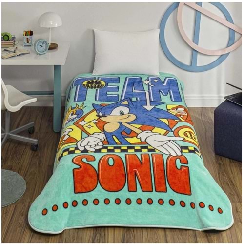 Taç Lisanslı Tek Kişilik Çocuk Battaniye (160x220)sonıc Modern