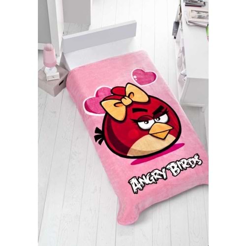 Armada Lisanslı Tek Kişilik Kalın Battaniye (160x220)-Angry Birds Valentine
