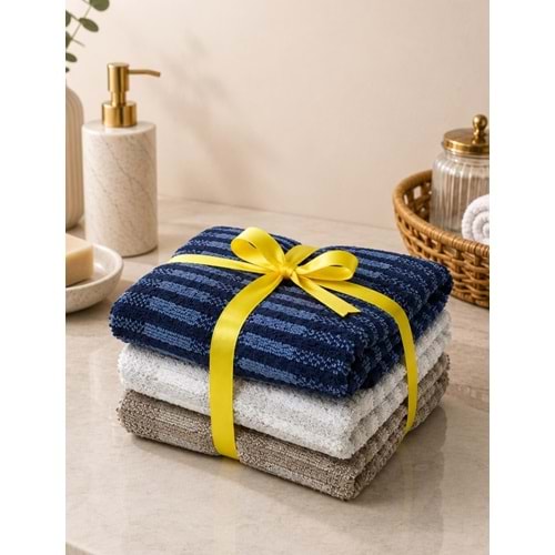 Özdilek -Striscia 3 LÜ SET- Premium El ve Yüz Havlusu (50x90)