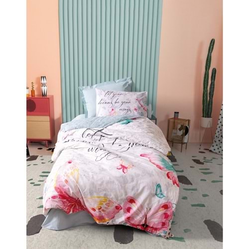 Cotton Box Rf Genç -Wings Mint- Lastikli Çarşaflı Tek Kişilik Nevresim Takımı