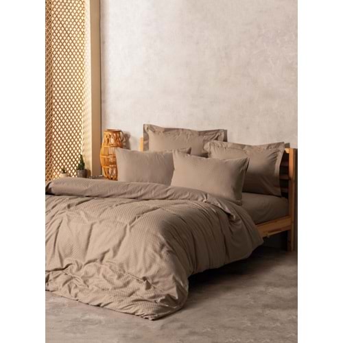 Cotton Box Rf Dual -Plaid Vizon- Tek Kişilik Nevresim Takımı
