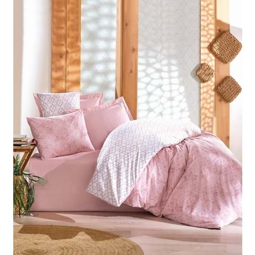 Cotton Box Rf Minimal -Best Pembe- Lastikli Çarşaflı Çift Kişilik Nevresim Takımı
