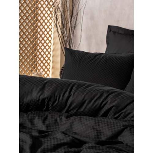 Cotton Box Rf Dual -Plaid Siyah- Çift Kişilik Nevresim Takımı