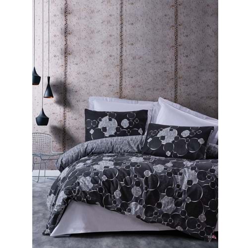 Cotton Box Rf Dark -Round Gri- Çift Kişilik Nevresim Takımı