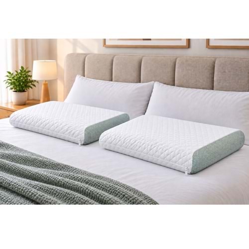Rehome -2li Set- Visco Tombul Ortopedik Yastık (65x35x13cm)