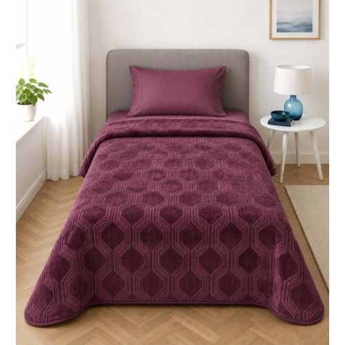 Özdilek Trendy Embos Tek Kişilik Battaniye(155x220)-Art Deco Y.Mersini Yeni