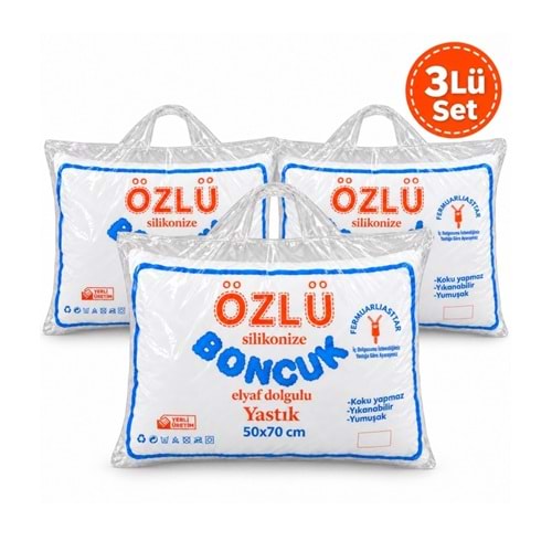 3lü Set Dolgun Boncuk Silikon Yastık 2x900gr (Fermuarlı ve Pamuklu Kumaş)