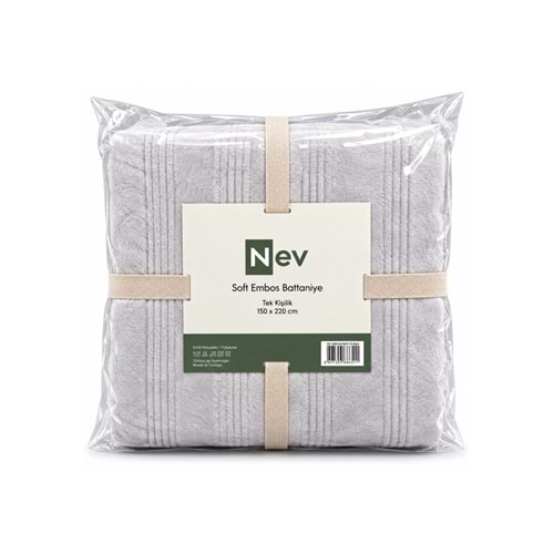 Özdilek Nev Serisi Soft Embos Tek Kişilik Battaniye (150x220) - Gri