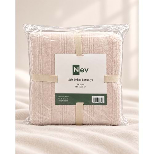 Özdilek Nev Serisi Soft Embos Tek Kişilik Battaniye (150x220) - Kemik