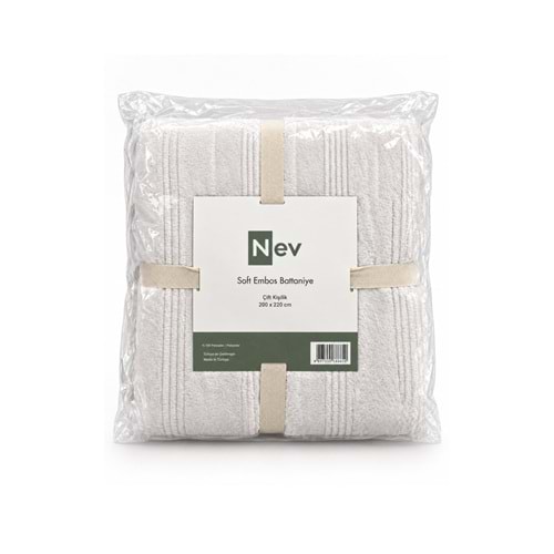 Özdilek Nev Serisi Soft Embos Çift Kişilik Battaniye (200x220) - Açık Gri