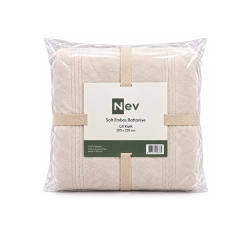 Özdilek Nev Serisi Soft Embos Çift Kişilik Battaniye (200x220) - Kemik