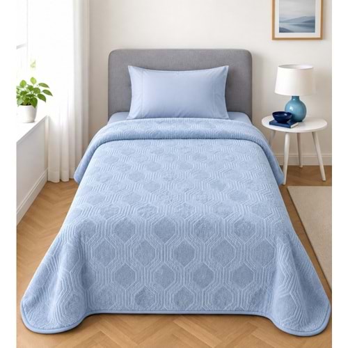 Özdilek Trendy Embos Tek Kişilik Battaniye (155x220)-Art Deco Buz Mavi