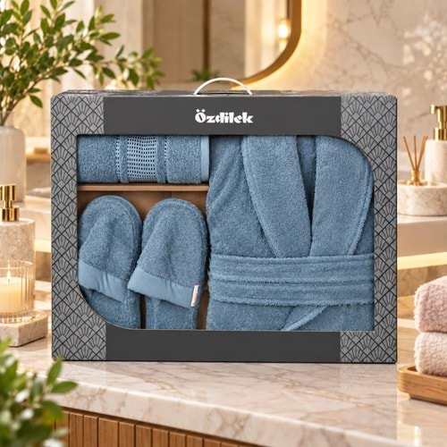 Özdilek Colourist Maldiv Kişisel Banyo Bornoz Seti (L Beden)
