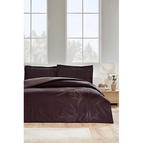 Özdilek Ranforce -Arundo Kahve- Battal Boy (King Size) Çift Kişilik Nevresim Takımı