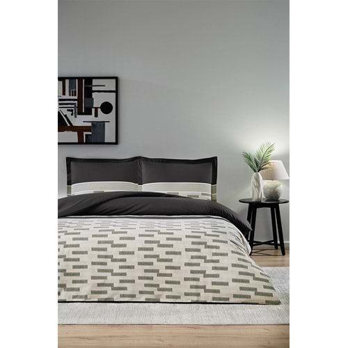 Özdilek Ranforce -Sculpted Siyah- Battal Boy (King Size) Çift Kişilik Nevresim Takımı