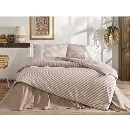 Özdilek Ranforce -Natural Line Somon- Battal Boy (King Size) Çift Kişilik Nevresim Takımı
