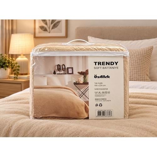 Özdilek Trendy Soft Tek Kişilik Battaniye (155x220)-Bej