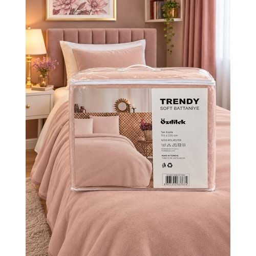 Özdilek Trendy Soft Tek Kişilik Battaniye (155x220)-Pudra