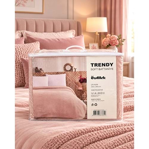 Özdilek Trendy Soft Çift Kişilik Battaniye (200x240)-Pudra