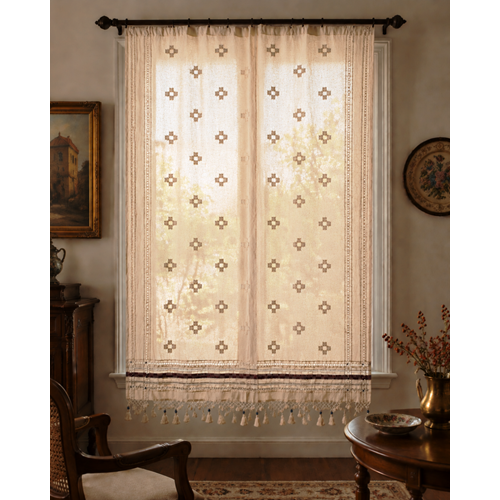 Mandaş El Dokuma Nazar Perde Bordo/ Krem 150*200 CM