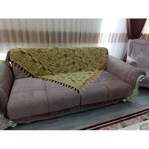 Mandaş el dokuma koltuk şalı Yeni Nesil 170*170 1 li pk vizon