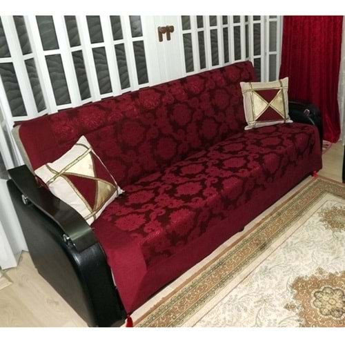 Milenyum Saraylı Lüx Maxi Çekyat Örtüsü (280x170)-Bordo