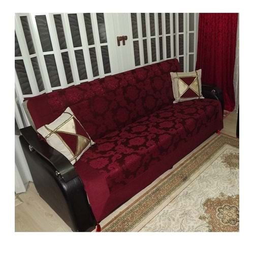 Milenyum Saraylı Lüx Kolsuz Çekyat Örtüsü (200x170)-Bordo