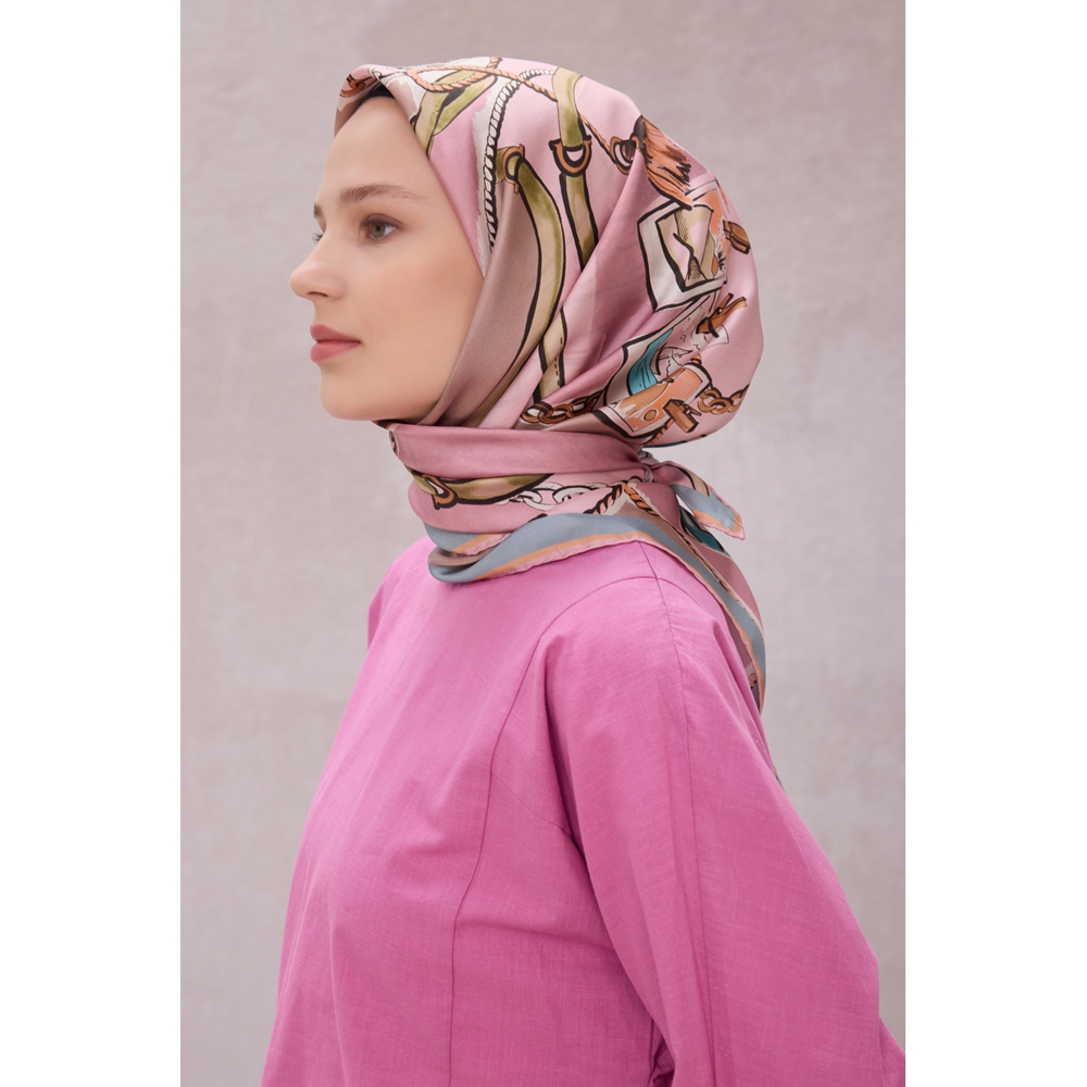 Belli Twill Saf İpek Eşarp - 2025-2026 Sonbahar-Kış 4205D (T)