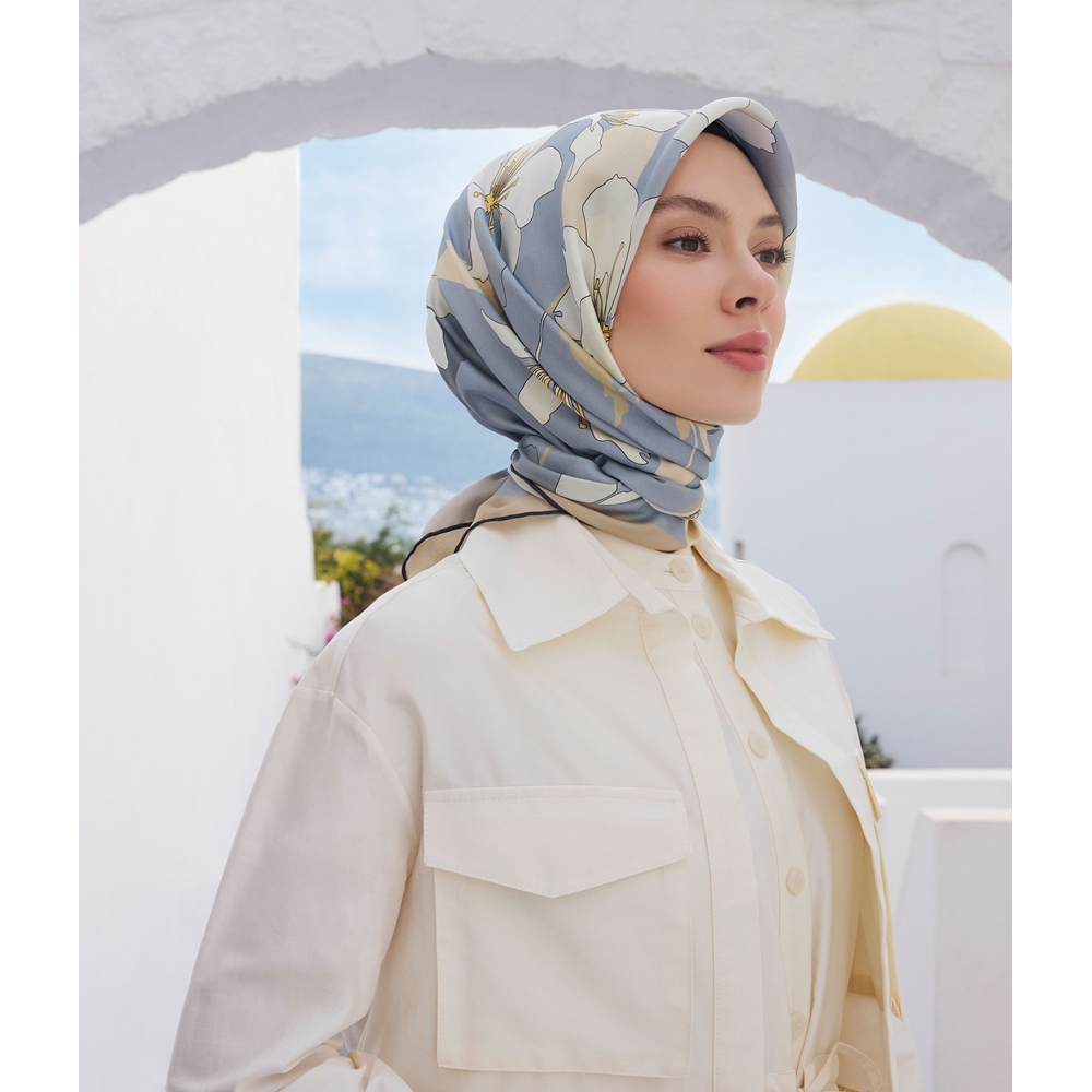 Belli Twill Nostalji Saf İpek Eşarp 4100D (T)