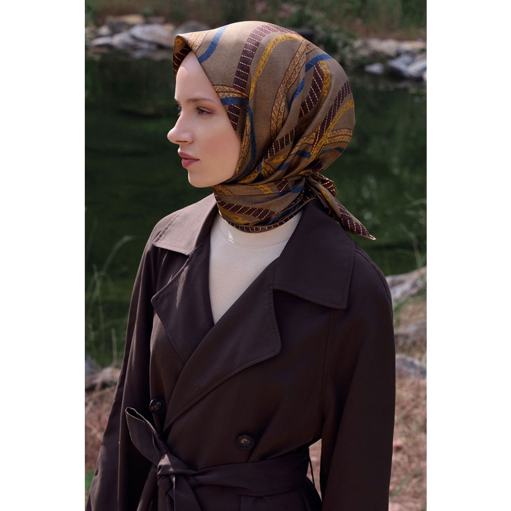 Belli Twill Saf İpek Eşarp - 2026-2027 Sonbahar-Kış 4424D (T)