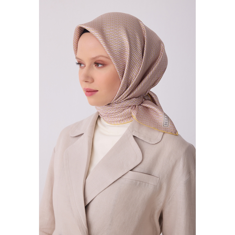 Belli Twill Saf İpek Eşarp 2026 Yaz Sezonu 4321D (T)