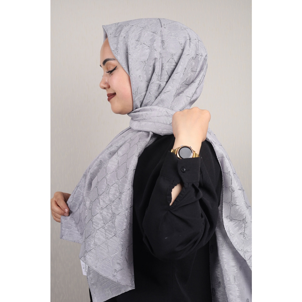 Piramit Monogram Floş Şal - Desen-02 - Renk-10