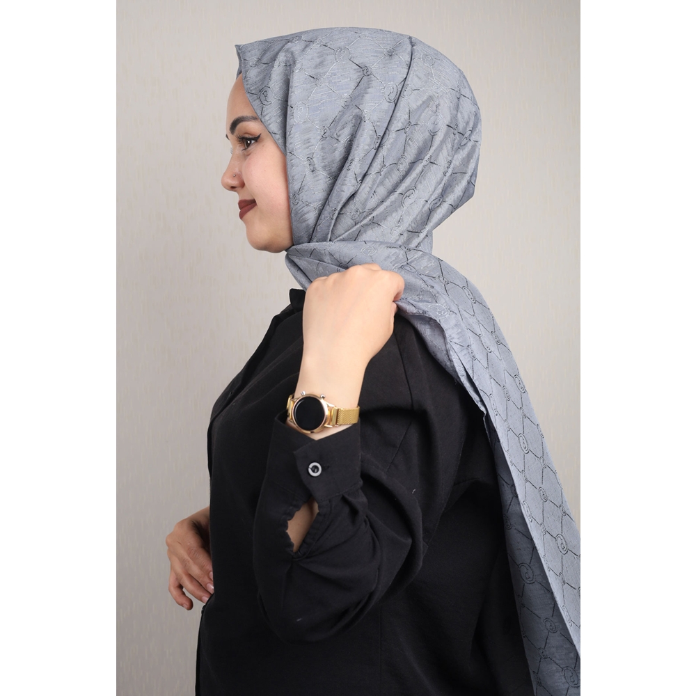 Piramit Monogram Floş Şal - Desen-02 - Renk-10
