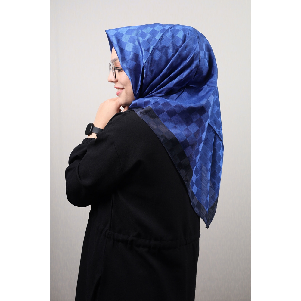 Hint İpek Kendinden Desenli Monogram Eşarp - Desen-05 - Renk-16