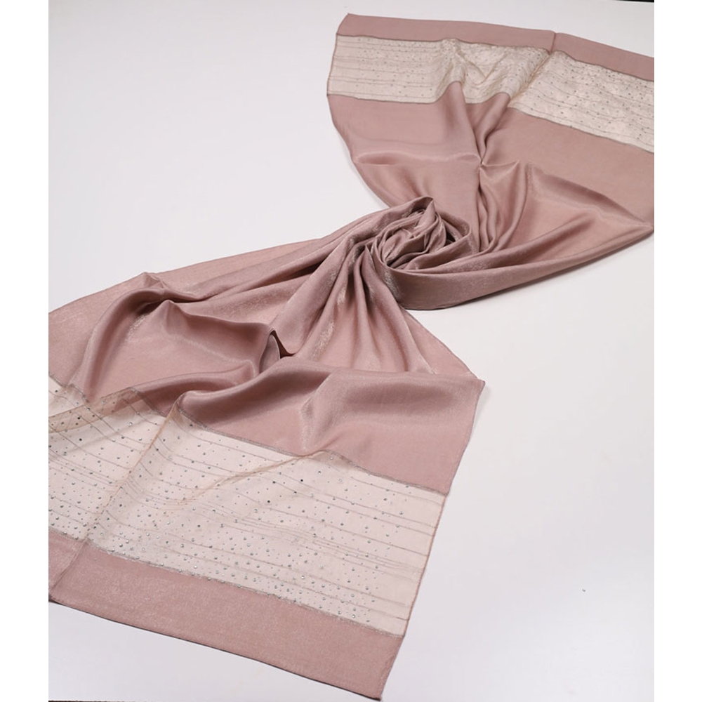Piramit Düz Renk Taşlı Abiye Şal - Desen-06 - Renk-03