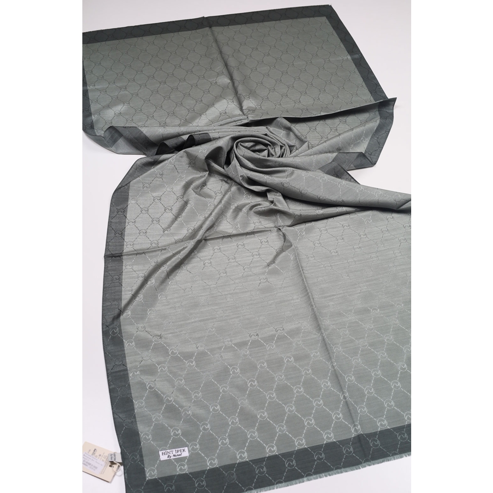 Hint İpek Desenli Monogram Şal - Desen-06 - Renk-18