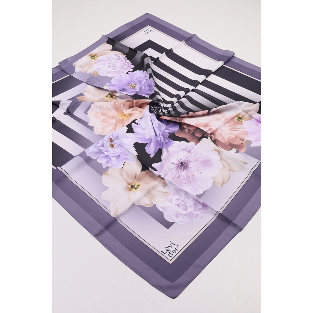 Levidor Desenli Violet Eşarp - Desen-01