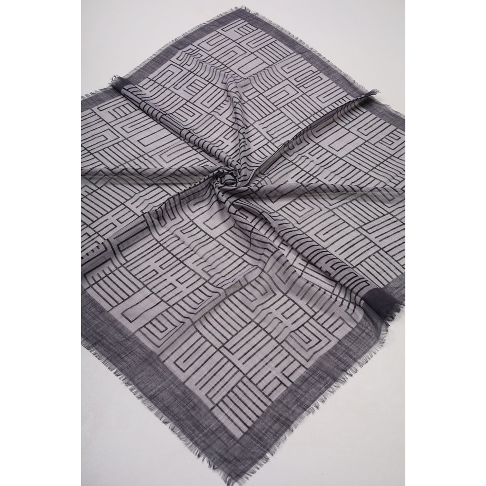 Desenli Keten Flamlı Eşarp - Desen-01