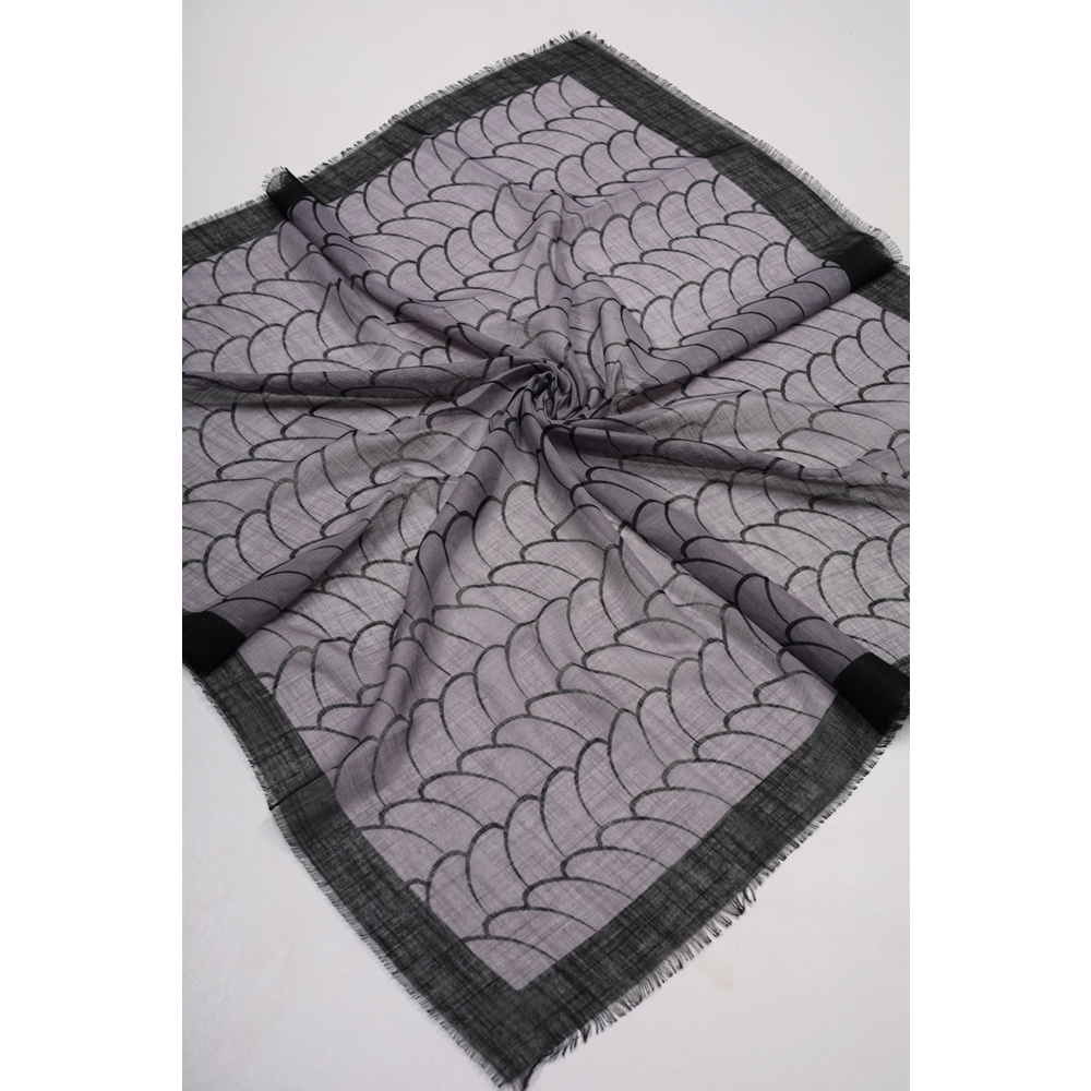 Desenli Keten Flamlı Eşarp - Desen-02