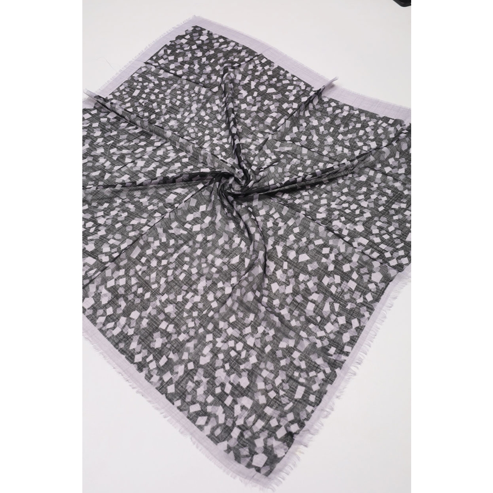Desenli Keten Flamlı Eşarp - Desen-03