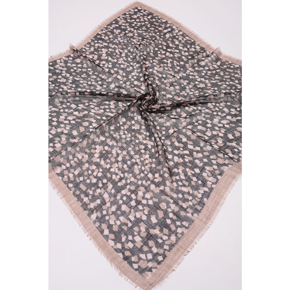 Desenli Keten Flamlı Eşarp - Desen-03