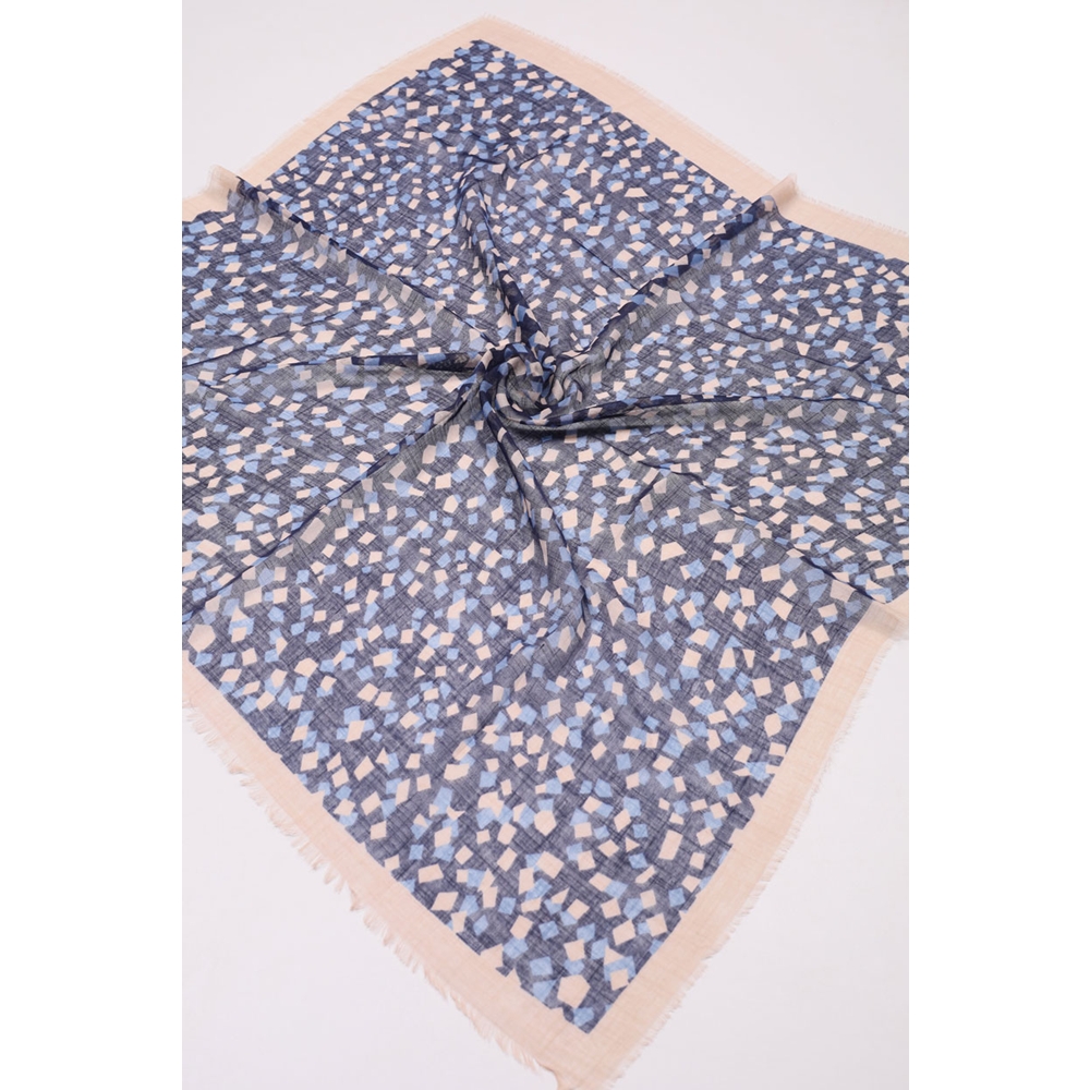Desenli Keten Flamlı Eşarp - Desen-03