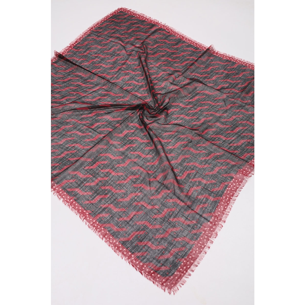 Desenli Keten Flamlı Eşarp - Desen-04