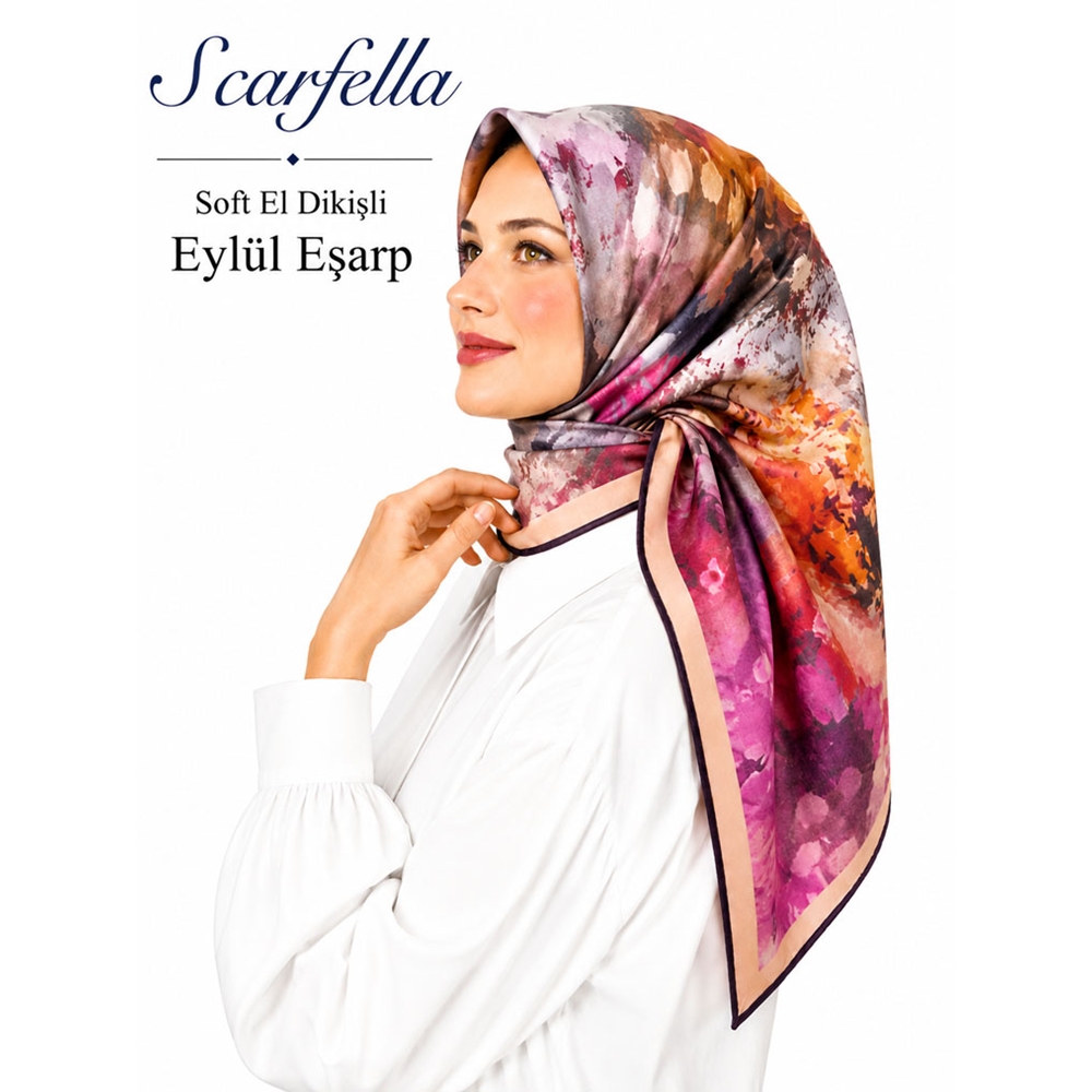 Scarfella Soft El Dikişli Eylül Eşarp - Desen-78