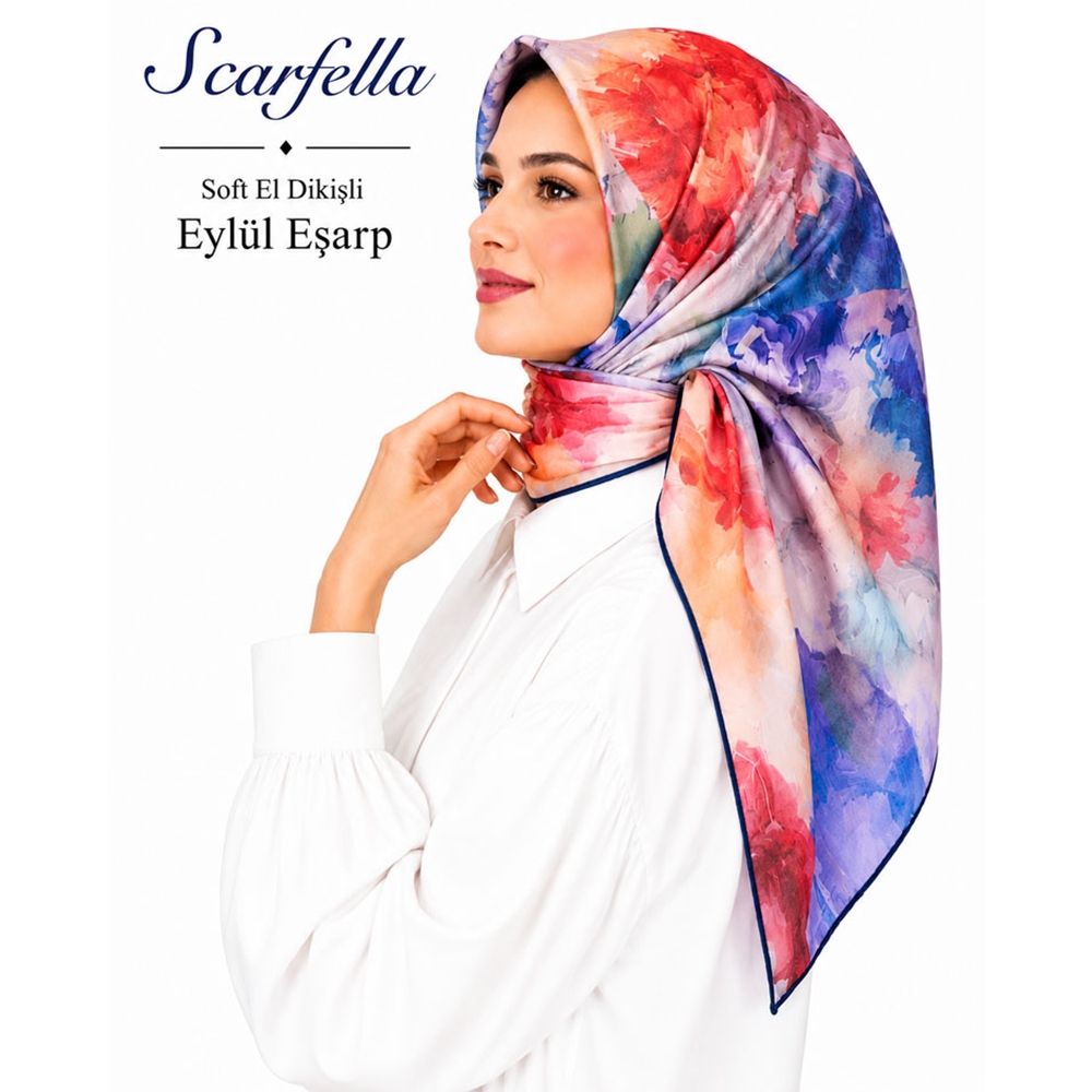 Scarfella Soft El Dikişli Eylül Eşarp - Desen-80
