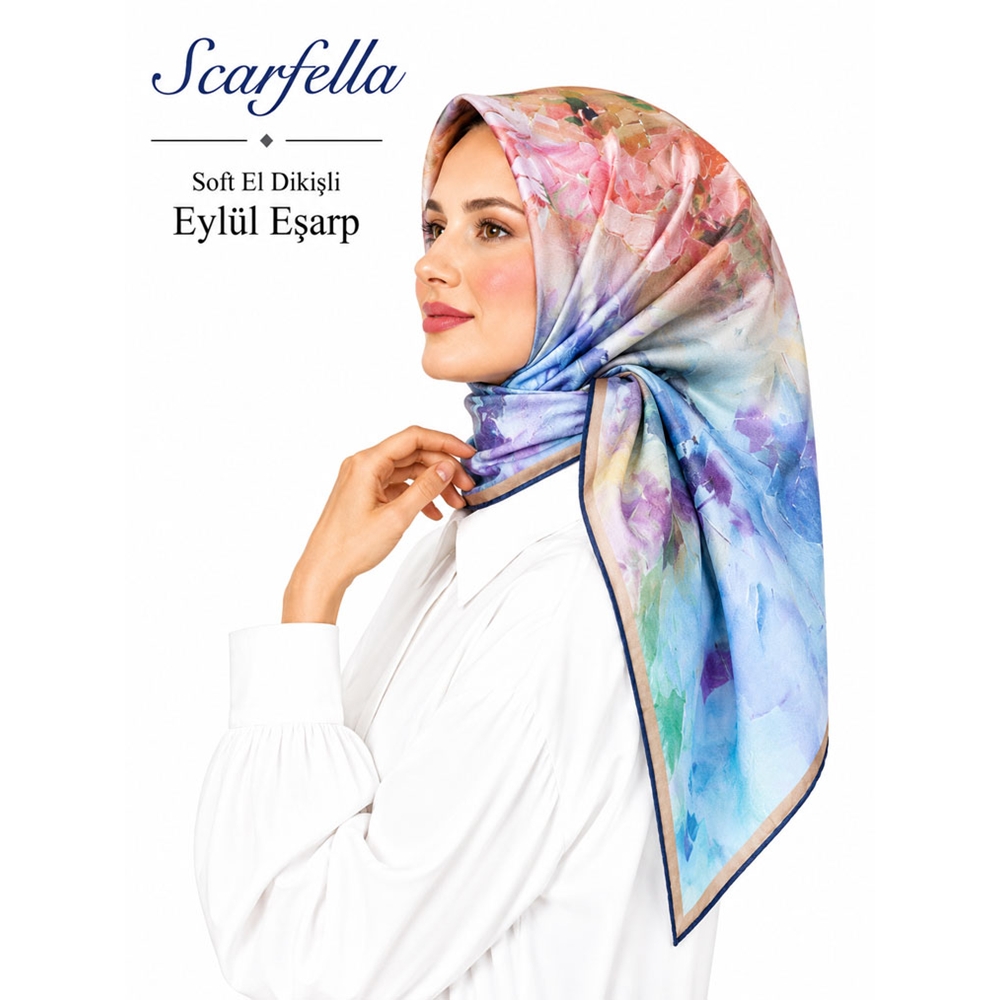 Scarfella Soft El Dikişli Eylül Eşarp - Desen-81